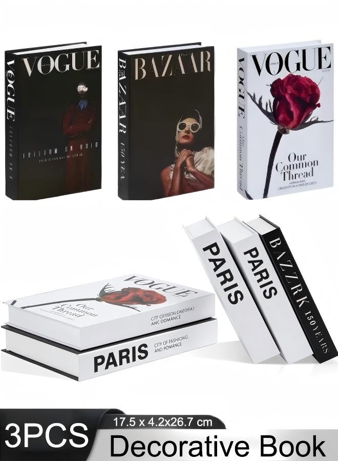 كتب ديكور طاوله مجموعة كتب ديكور مكونة من 3 قطع، ديكور منزلي، كتب ديكور فاخرة وعصرية، كتب وهمية لطاولة القهوة، غرفة المعيشة، ديكور الرفوف، المكتب، كتب عرض عصرية قابلة للتكديس - Image 1