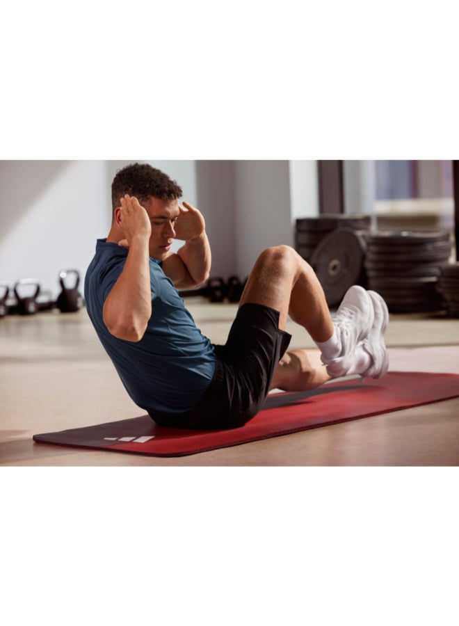 اديداس بساط تمارين اللياقة البدنية بخامة NBR وبطانة لينة مع قاعدة محززة أحمر 10 ملم ADMT-11015RD-NL2 - Image 5
