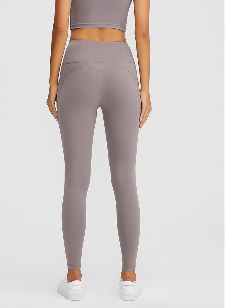 Loquat Solid Stretch Yogo Pants Grey - Image 2