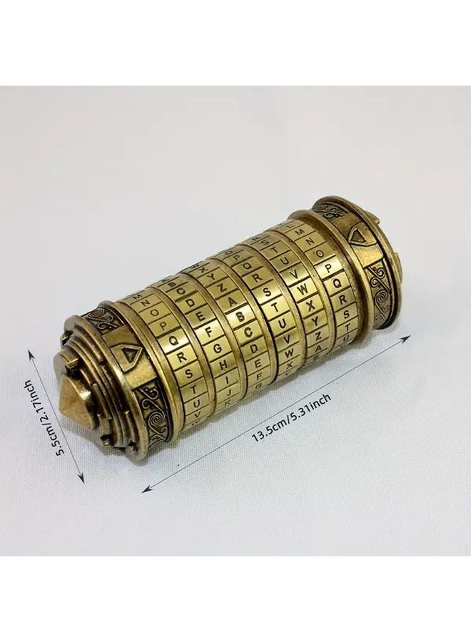 Red Copper Vintage Cryptex Safe Box With Combination Lock Hidden Compartment - Image 4