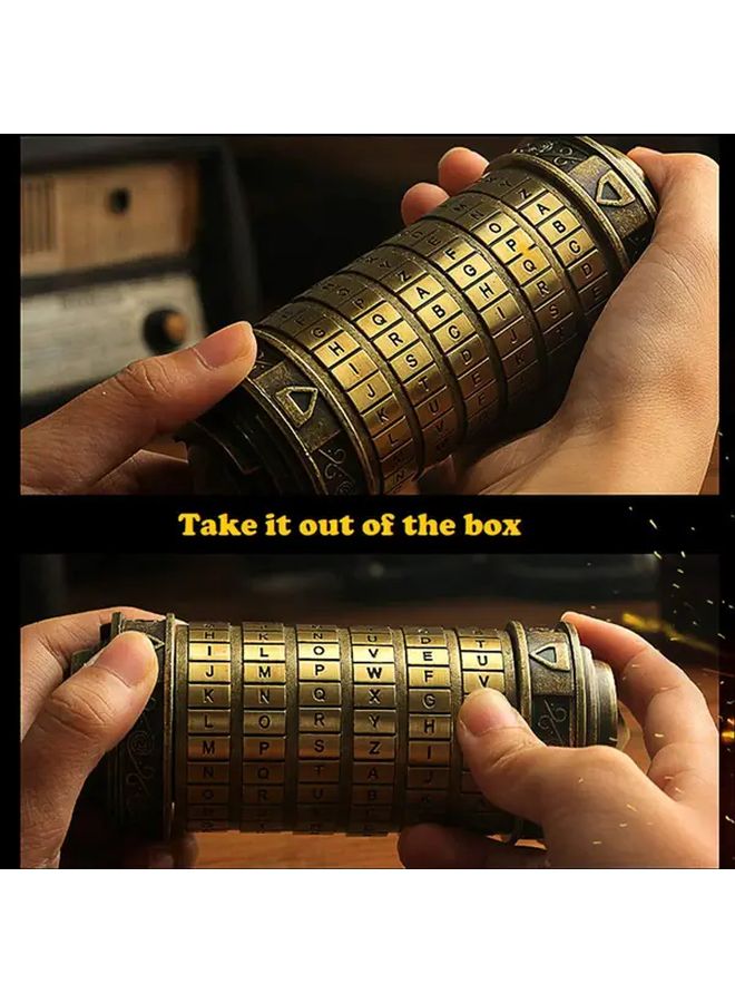 Red Copper Vintage Cryptex Safe Box With Combination Lock Hidden Compartment - Image 5