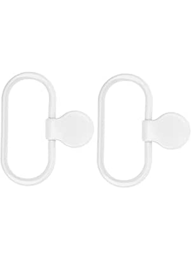 Self Adhesive Towel Ring Holder No Drill Installation White 2 Pack Wall Mounted Bathroom - Image 1