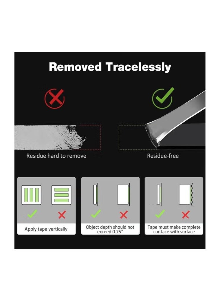 2 PCS Nano Double Sided Tape Heavy Duty, Multipurpose Transparent Tape ,Removable Mounting Tape For Poster,Carpet,Rug, Dorm Classroom Office Decoration - Image 2