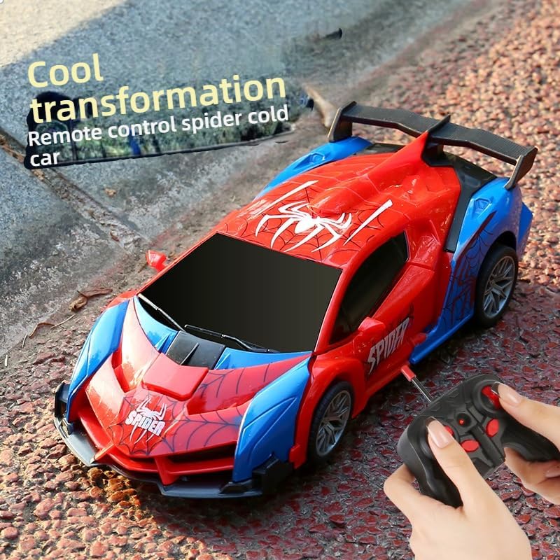 SHAHNARO Spider Transform RC Car with Eye & Underbody Lights, 2.4GHz Remote Control Car for Kids, One-Button Deformation Racing Car, Fast 360° Rotation RC Drift Car Toys, Robot Car Toy Birthday Gifts for Boys - Image 3