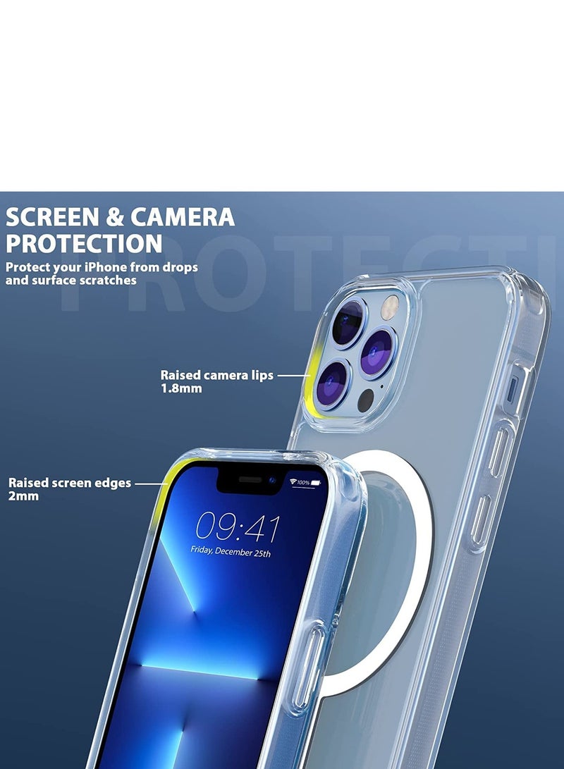 BORTONY Clear Magnetic Case for iPhone 14 Pro Max Compatible with Magsafe Card Wallet & Wireless Chager, Screen & Camera Protection Shockproof Magsafe Cover for Apple iPhone 14 Pro Max - Image 5