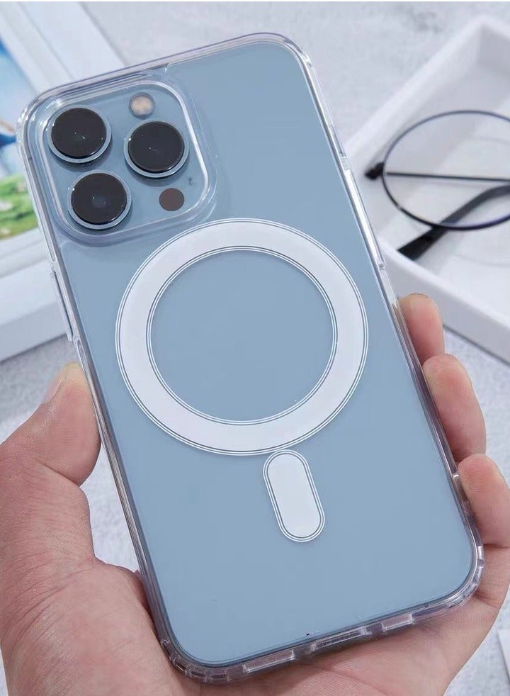 BORTONY Clear Magnetic Case for iPhone 14 Pro Max Compatible with Magsafe Card Wallet & Wireless Chager, Screen & Camera Protection Shockproof Magsafe Cover for Apple iPhone 14 Pro Max - Image 2