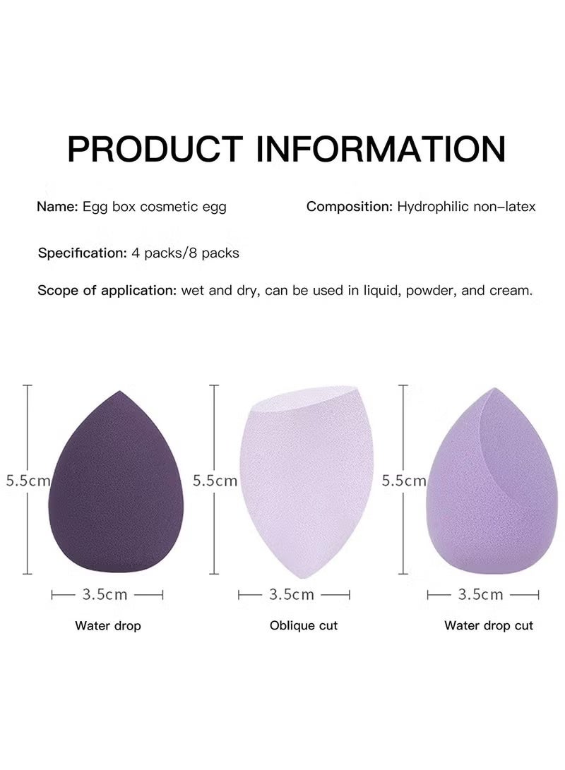 طقم اسفنج مكياج 4 قطع خلاط متعدد الألوان لمزج كريم الأساس - Image 3