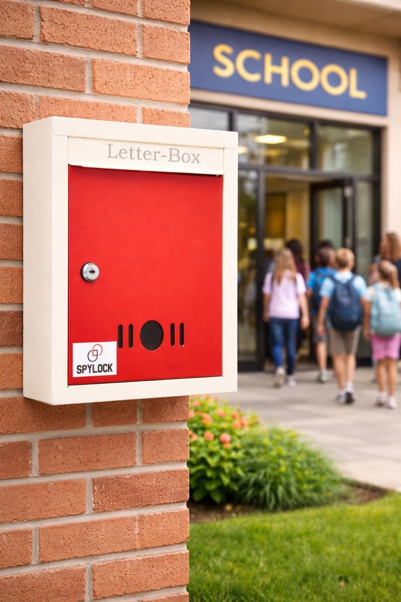 SPYLOCK Metal Mail Box Letter Box for Home and Gate Office Wall Mount Box Red & ivery Size (11 * 9 * 3 inch) - Image 4