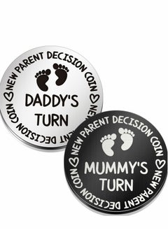 Decision Coin, 2 Pieces Fun New Parents Decision Coin, Double Sided Decision Making Coin Baby Gifts for Mom Dad New Baby Pregnancy Gift