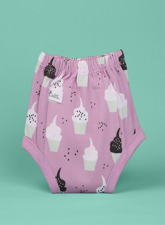Just Bumm Potty Pants for Toddlers, Pull-up Padded Underwear with 4 layers of Organic Cotton Padding & Cotton Inner, Ideal for Potty Training 2-3 Year Babies (Happy Scoops) - Image 2