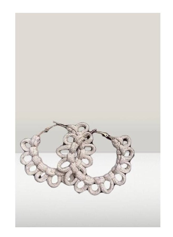 Generic - Boho macrame Handmade white earrings for women - Image 1