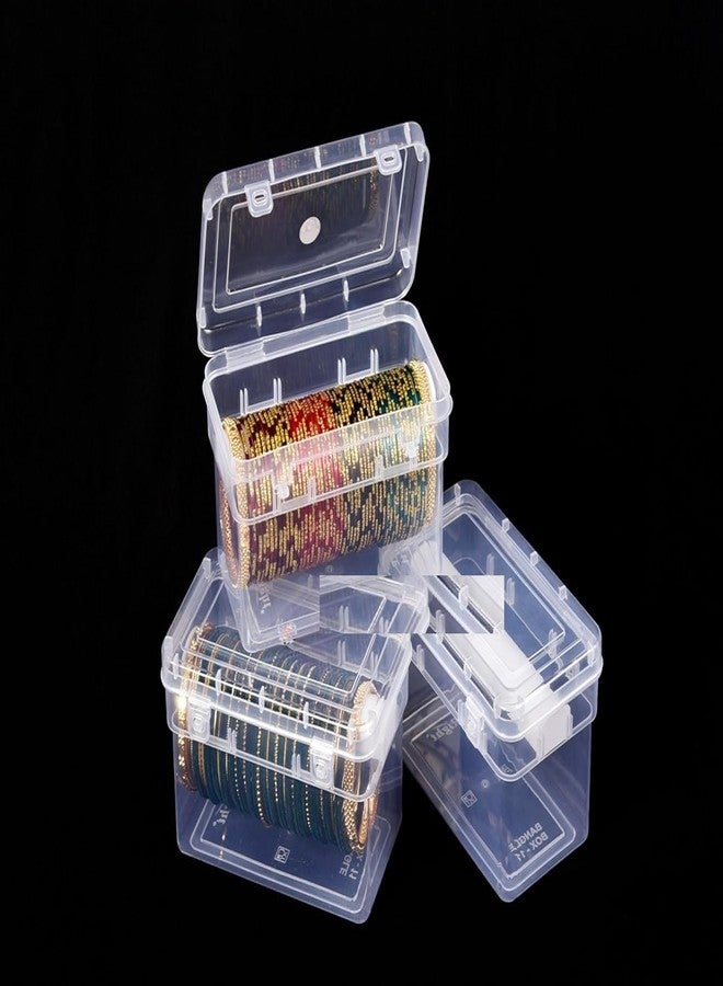 VILOMP Plastic Bangle box For Women,Jewellery Box For Travelling,Poratble Chudi Organizer For Travel,Transparent One Rod Organiser For Bride,Travelling,Cosmatics,Bracelets,Watches Pack of 3