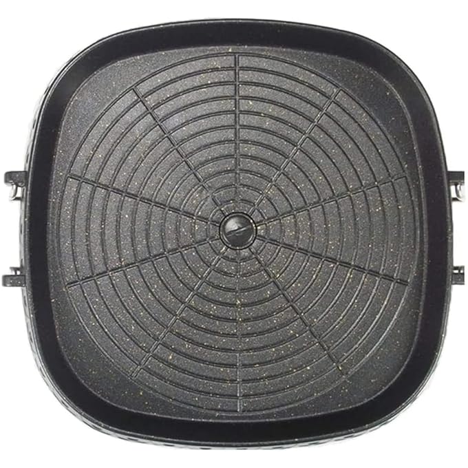 أكس سبرينج مقلاة شواء مربعة 32 سم على الطراز الكوري غير لاصقة بتصميم بدون دخان، مقلاة شواء داخلية وخارجية للطهي على الموقد والشواء على الطاولة - Image 2