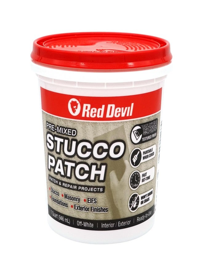 Red Devil 0450 Pre Mixed Stucco Patch, Off White, Quart, 1 Pack - Image 1