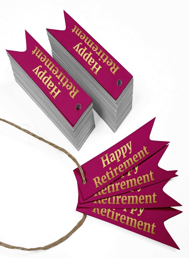 Inkdotpot Happy Retirement Bottle Tag Gold Foil Favor Hang Tags Pack of 100 - Image 3