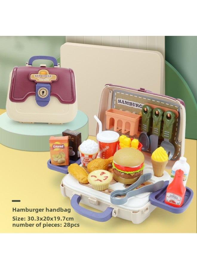 Internet Celebrity With 021-11 Children's Play Toys Boys And Girls Beauty Makeup Hamburg Tools Crossbody Bag Toy Set-Color:Blue  - Image 4