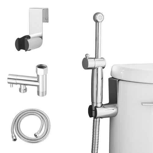Green Spring Greenspring Chrome Handheld Bidet Sprayer for Toilet with Bidet Hose Brass Cloth Diaper Sprayer Bathroom Toilet Attachment for Feminine Wash Wall Mount or Toilet Mount - Image 1