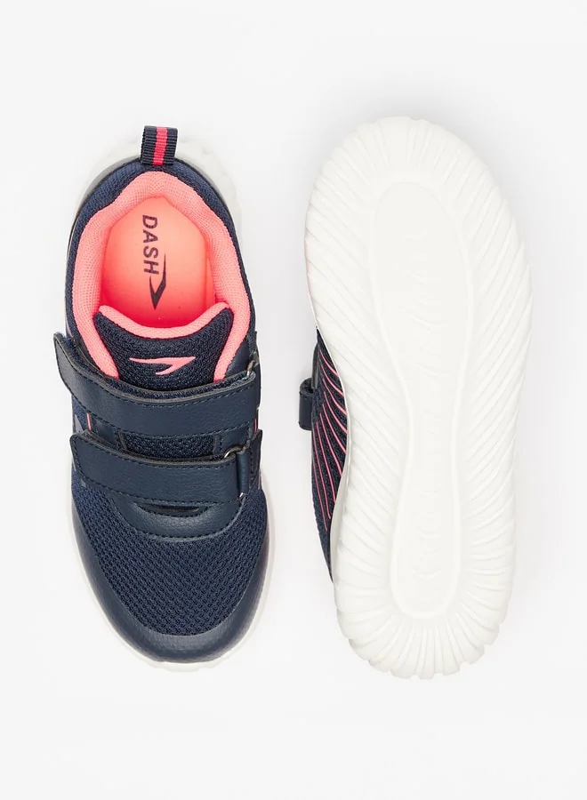 Dash Girls Textured Sports Shoes With Hook And Loop Closure