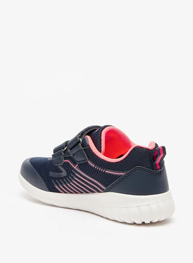 Dash Girls Textured Sports Shoes With Hook And Loop Closure