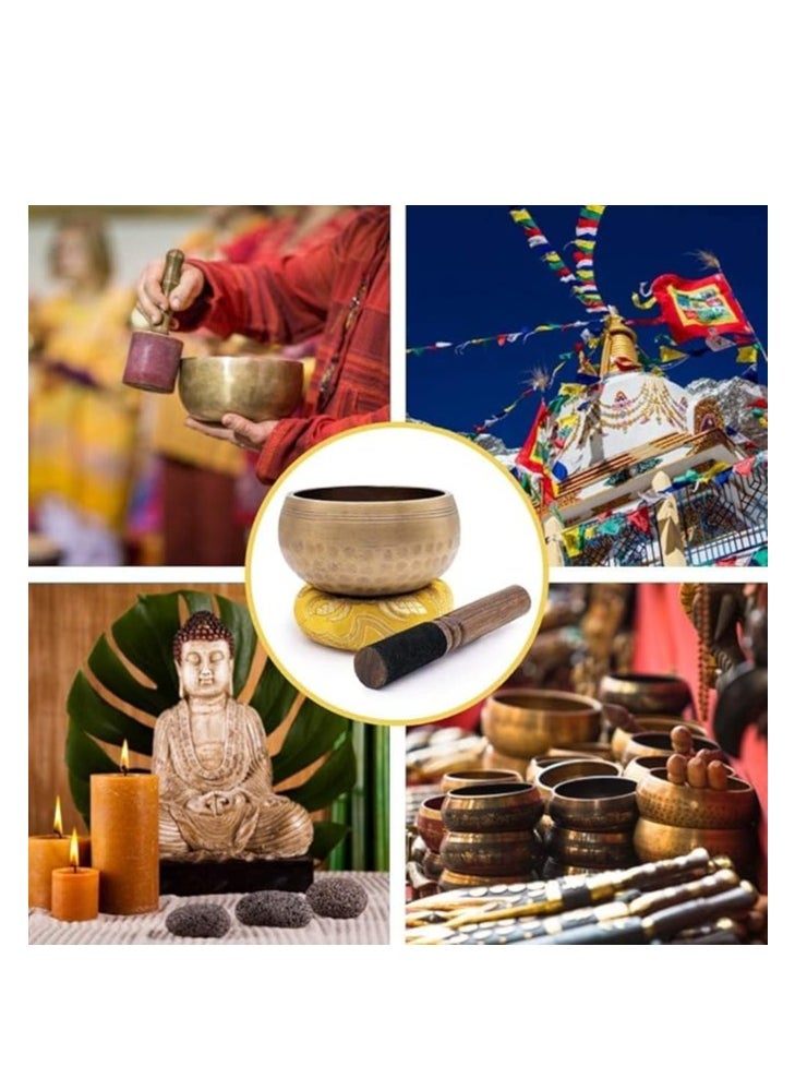 Generic Tibetan Singing Bowls Set, Meditation Sound Bowl hand Hammered in Nepal For Yoga, Meditation, Mindfulness, Healing & Chakra balancing  - Image 5