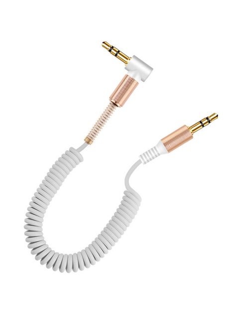 1.8m Car AUX Audio Cable Spring 3.5mm Connection Headphone Speaker Sound Card Live Microphone Recording Line