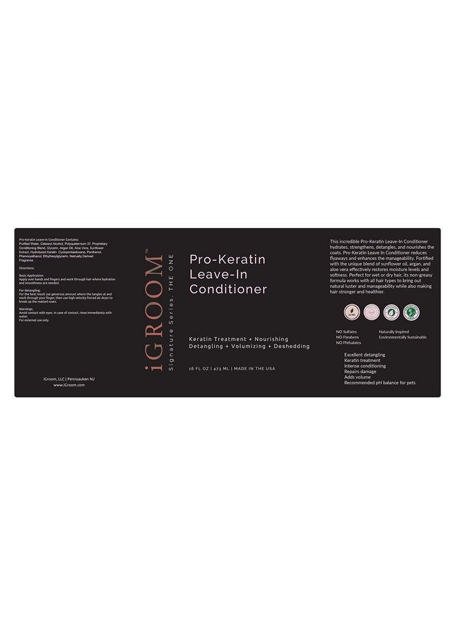 iGroom Prokeratin Leavein Dog Conditioner Luxury Pet Beauty Care Keratin Treatment Excellent Detangling Made In Usa 16 Oz - Image 3