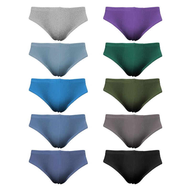 Andrew Scott Men's Cotton Color Sport Briefs |All Natural Cotton Underwear | Multi Packs -Colors - Image 5