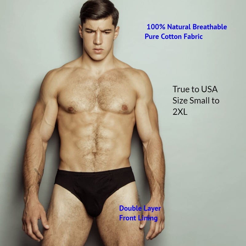 Andrew Scott Men's Cotton Color Sport Briefs |All Natural Cotton Underwear | Multi Packs -Colors - Image 2