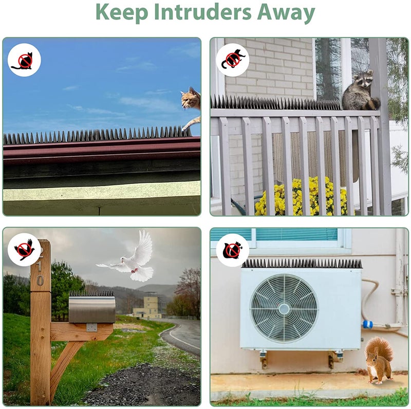 Bird Spikes, 15 Pack Bird Squirrel Raccoon Pigeon Cat Animal Deterrent Spikes for Outside Anti Bird Defender Spikes Outdoor to Keep Birds Away - Image 4