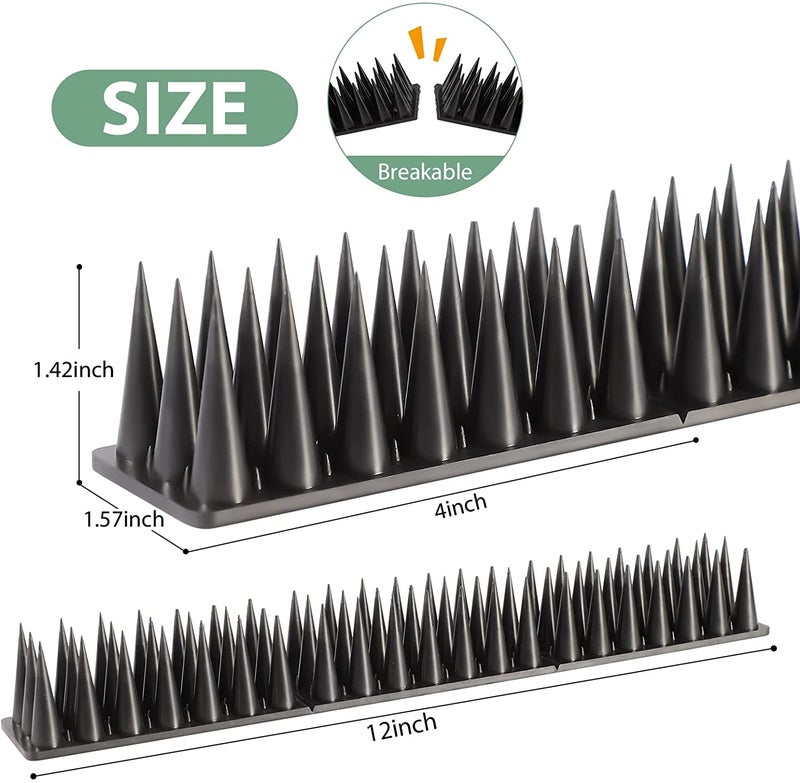 Bird Spikes, 15 Pack Bird Squirrel Raccoon Pigeon Cat Animal Deterrent Spikes for Outside Anti Bird Defender Spikes Outdoor to Keep Birds Away - Image 5