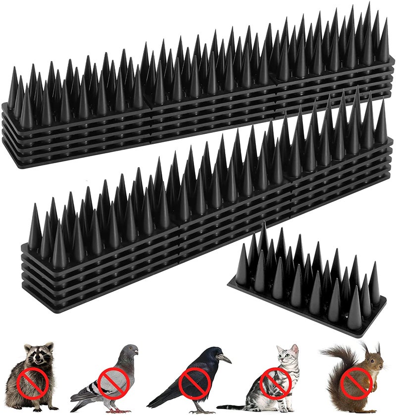 Bird Spikes, 15 Pack Bird Squirrel Raccoon Pigeon Cat Animal Deterrent Spikes for Outside Anti Bird Defender Spikes Outdoor to Keep Birds Away - Image 1