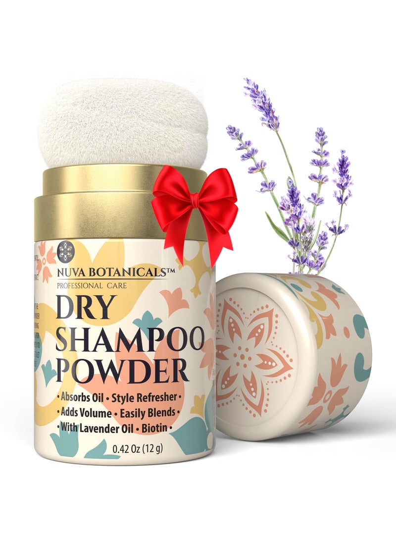 Nuva Botanicals Non Aerosol Dry Shampoo Powder with Biotin  Powder Dry Shampoo for Women with Lavender Extract and Korean Ginseng  Voluminazing Dry Shampoo Travel Size Dry Shampoo 042 oz 