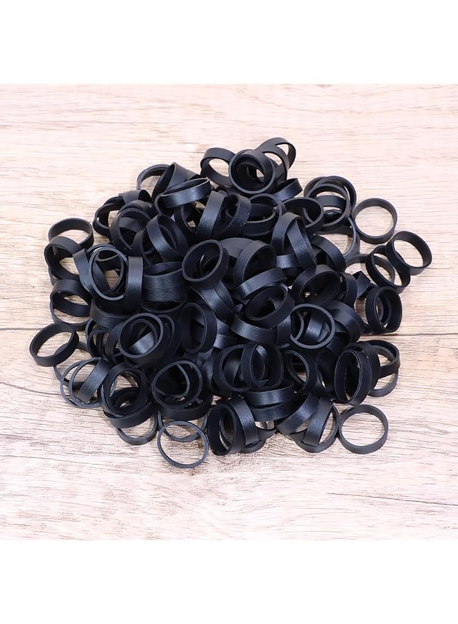 erorex 100 Black Silicone Flat Cable Ties 0.62 Inch Diameter Reusable Rubber Rings For Cables Bags Home Kitchen Garage  - Image 3