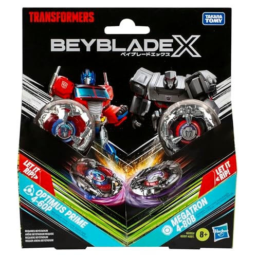 BeyBlade مجموعة بيبلايد X ترانسفورمرز كولاب أوبتيموس برايم 4-60P ضد ميجاترون 4-80B مع 2 قمة و 2 قاذف؛ ألعاب قمة قتالية للأولاد والبنات بعمر 8 سنوات (حصري على أمازون) - Image 3