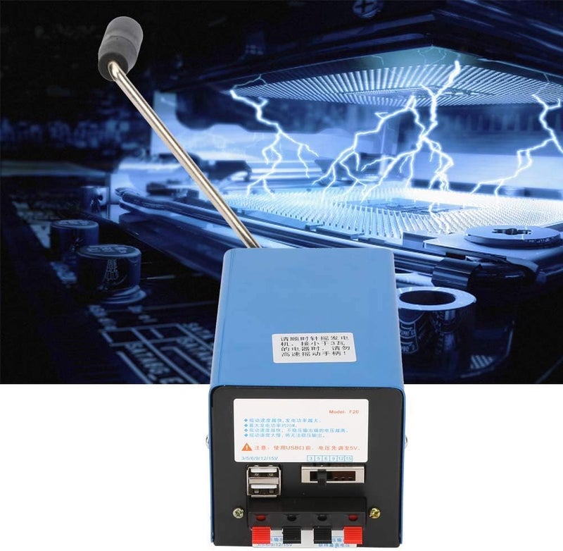 20W Strong Power Crank USB Charging Generator Emergency for Outdoor Camping Hiking Metal 1 - Image 1
