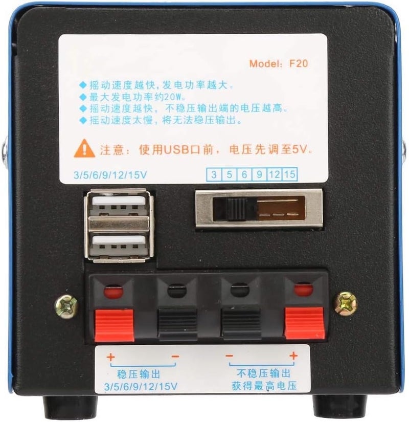 20W Strong Power Crank USB Charging Generator Emergency for Outdoor Camping Hiking Metal 1 - Image 5