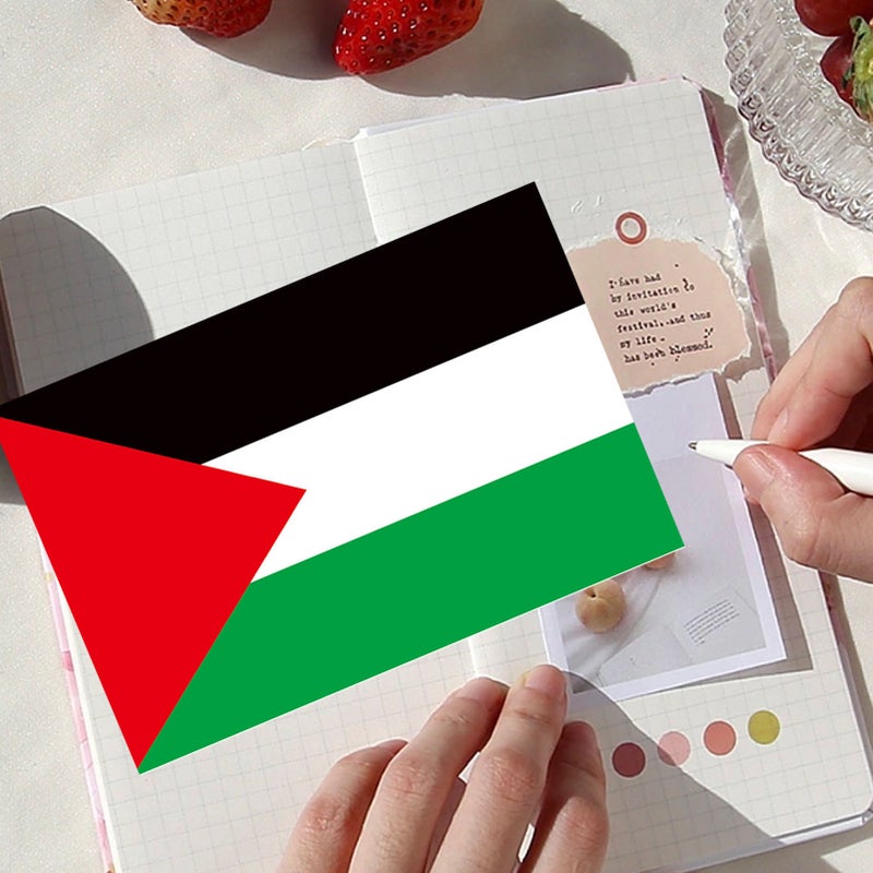 علم فلسطين بغرومتين نحاسيتين، لون واضح، مصنوع من البوليستر، مطرز مزدوج، لا يندمر اللون، علم وطني للزينة الخارجية، 30×45 سم / 11.8×17.7 بوصة - Image 5