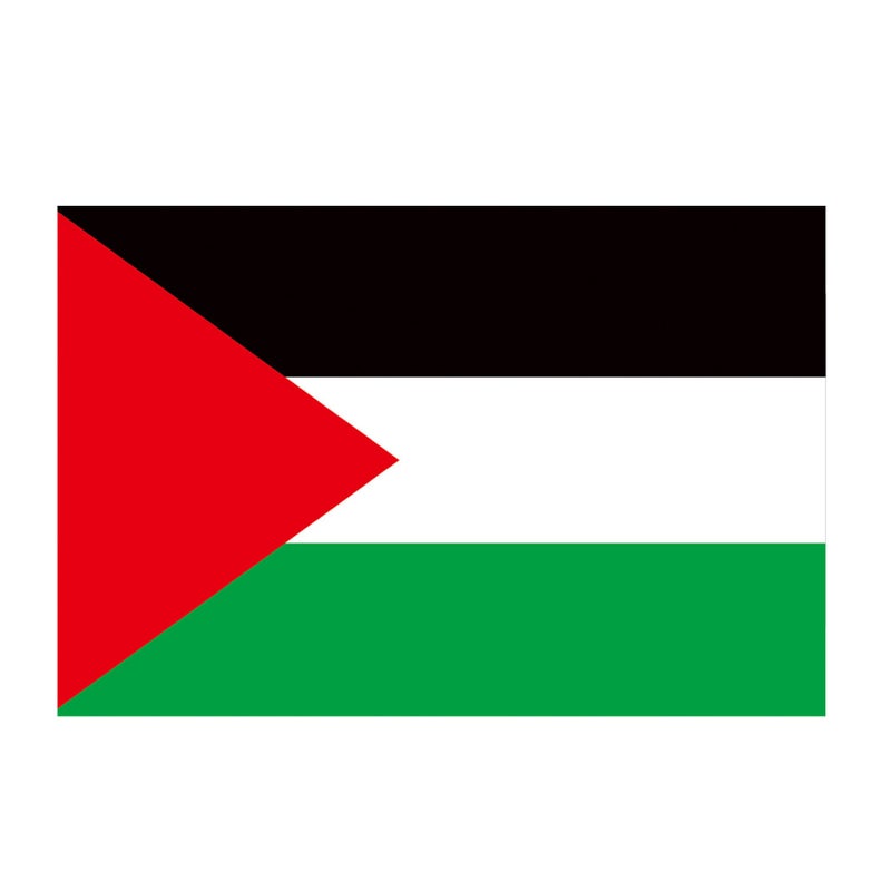 علم فلسطين بغرومتين نحاسيتين، لون واضح، مصنوع من البوليستر، مطرز مزدوج، لا يندمر اللون، علم وطني للزينة الخارجية، 30×45 سم / 11.8×17.7 بوصة - Image 1