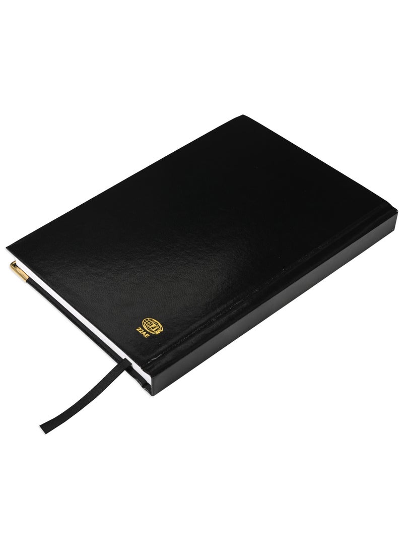 FIS Fis 2025 A5 Diary,Gold Corenrs, (Arabic/English) Vinyl 1Side Padded Black -FSDI22AE25BK  - Image 5