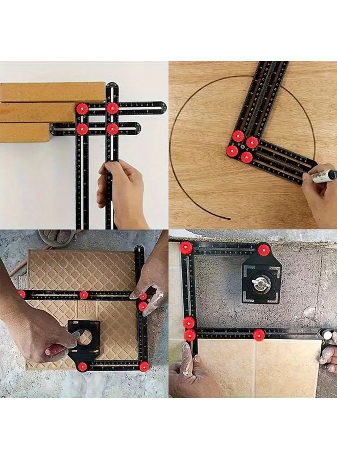 Six Fold Ruler Aluminum Angle Tool For Measuring Positioning And Drilling - Image 2