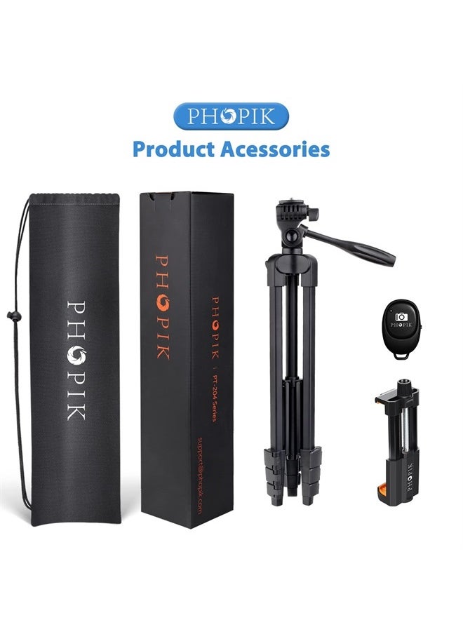 PHOPIK Lightweight Phone Tripod 55Inches, Video Tripod with 360 Panorama and 1/4” Mounting Screw for Mirrorless/Gopro/DSLR Camera, Phone Holder for Smartphone, Max Load 6.6 Lbs, Carry Bag Inclued  - Image 5