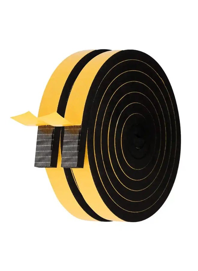2 Rolls Weather Stripping Door Seal Strip, High Density Foam Tape,Weatherproof, Reduce Noise, Gap Filler Self Adhesive Rubber Weatherstrip Door Seal Strip Total 2 Meter - Image 1