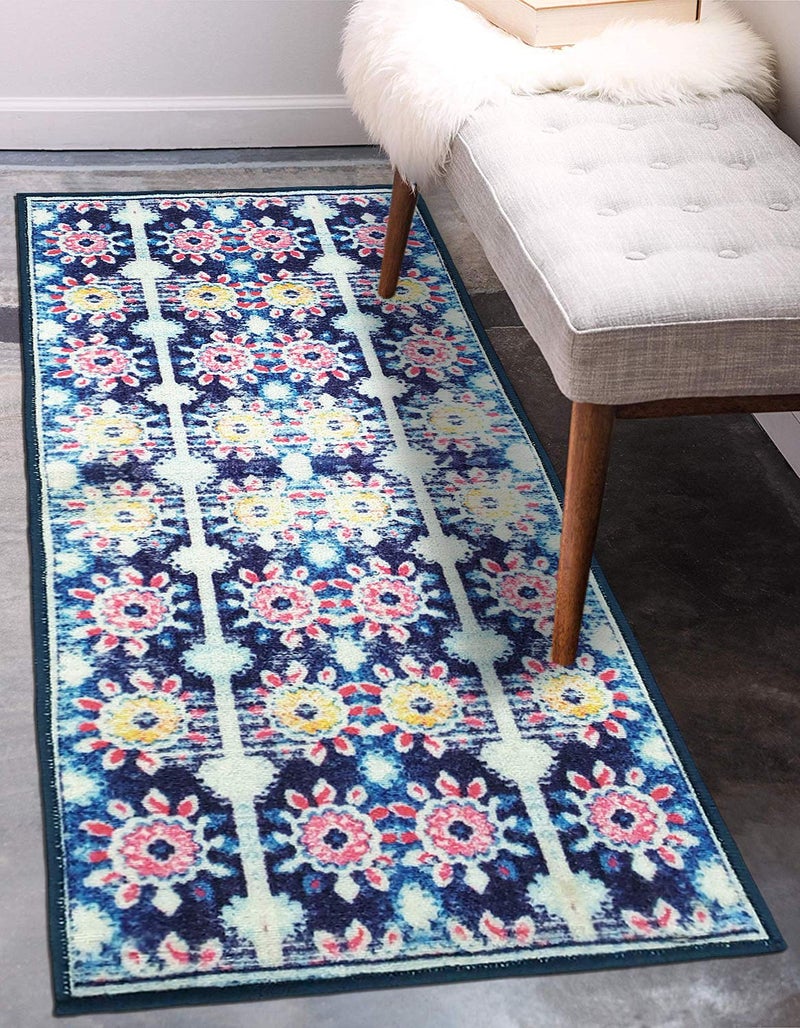 Status Contract Polypropylene Anti Skid Runner for Living Area | Rug for Bedroom |Rug for Dining Kitchen | Rug for Dining Table | Rug for Floor with Anti Slip Backing- 56X140 CM, Multi - Image 2