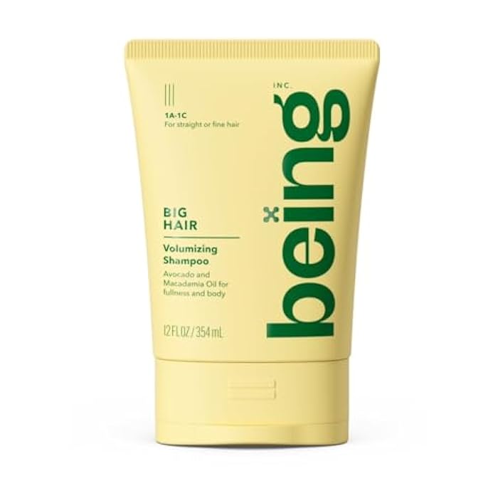 being BIG HAIR Volumizing Shampoo,for Straight & Fine Hair,Avocado & Macadamia Oil 12 fl oz - Image 1