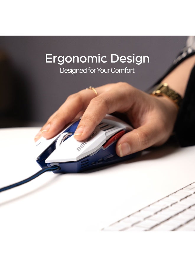 أريزون فأرة الألعاب السلكية عالية الأداء Arizone WM-10 RGB – فأرة بصرية مريحة بستة أزرار مع تحكم جانبي ودقة DPI قابلة للتعديل - Image 5