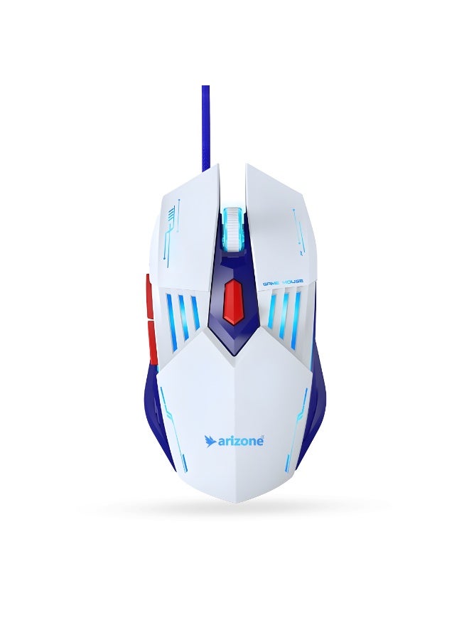 أريزون فأرة الألعاب السلكية عالية الأداء Arizone WM-10 RGB – فأرة بصرية مريحة بستة أزرار مع تحكم جانبي ودقة DPI قابلة للتعديل - Image 1