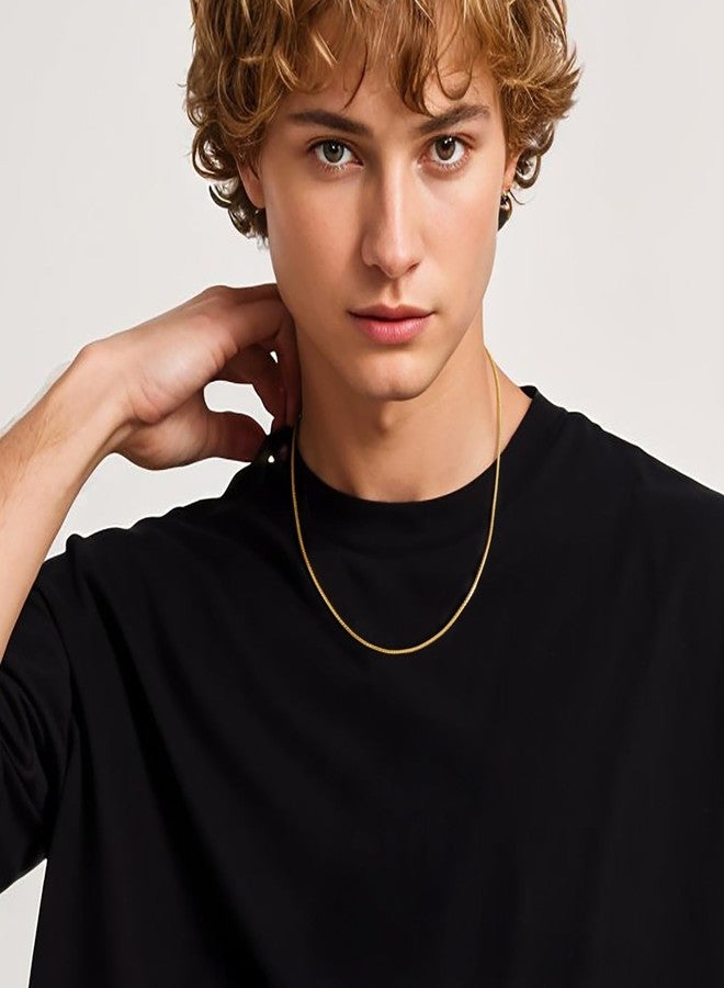 GYUYCW Gold Necklace for Women 14K Gold Necklaces for Women 1.4mm Thin Snake Necklace for Womens Chain for Men Noticeable With Flawless Surface Herringbone Necklaces for Womens 16''-24'', 18in, 14k - Image 4