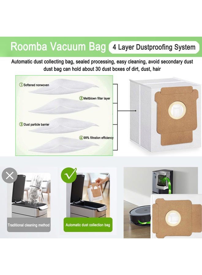 MalhSlix 12 Pack Q0520 Dust Bags for iRobot Roomba Essential Q0520 Robot Vacuum Cleaner, 2.9 L Large Capacity Replacement Vacuum Bags, Disposable Auto-Empty Dust Bin Bags,12 Pack Vacuum Bags - Image 5
