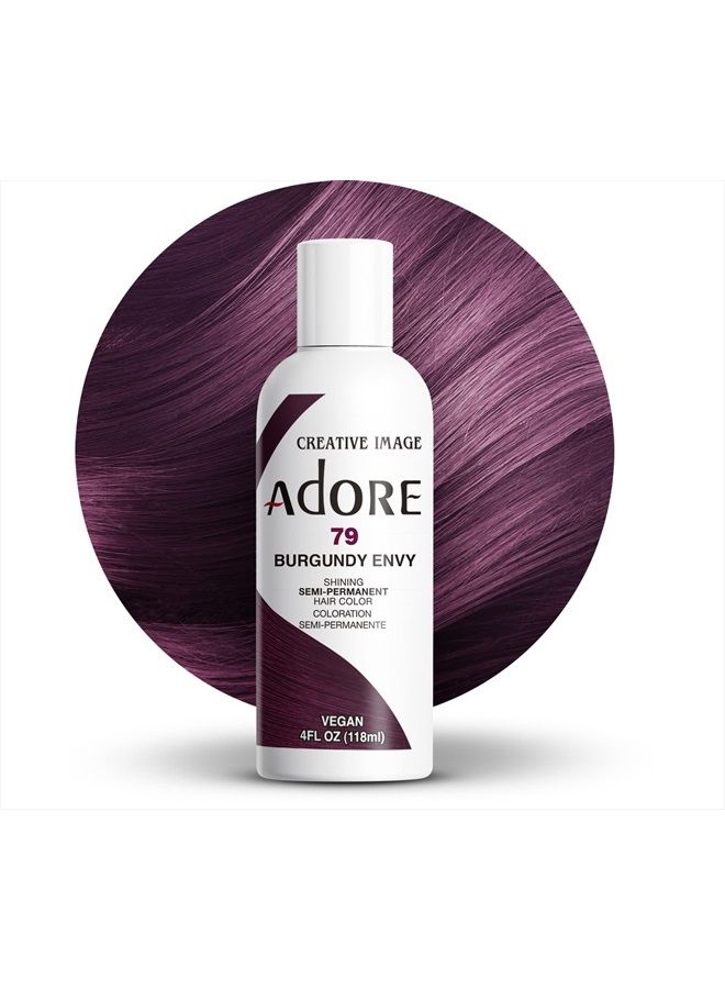 Adore Semi Permanent Hair Color - Vegan and Cruelty-Free Hair Dye - 4 Fl Oz - 079 Burgundy Envy (Pack of 1) - Image 1