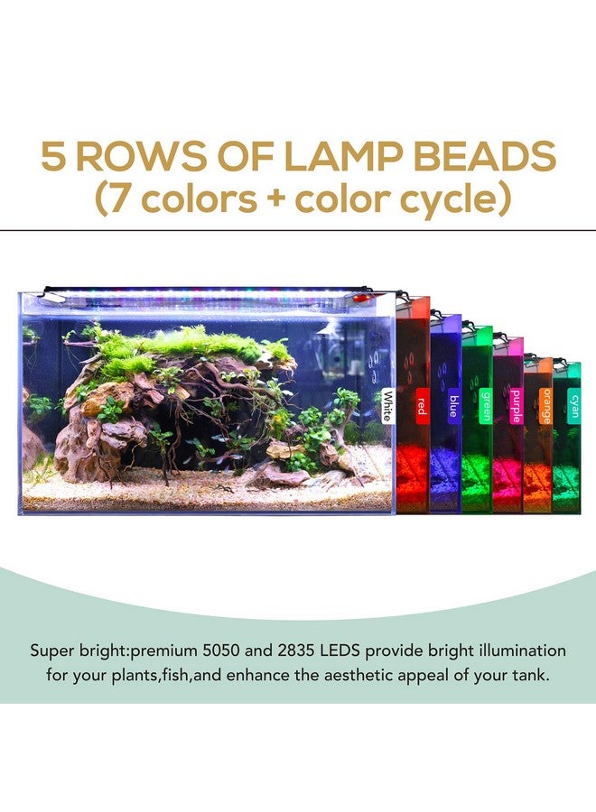 هايغر مصباح LED لحوض السمك من hygger بقوة 42 واط، إضاءة 24/7، وضع شروق الشمس - ضوء النهار - ضوء القمر ووضع اصنعها بنفسك، إضاءة قابلة للتعديل مع مؤقت وقوس قابل للتمديد، 7 ألوان لحوض السمك المزروع - Image 3